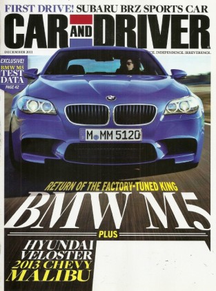 CAR & DRIVER 2011 DEC - 13 BMW M5, S60 R-DESIGN, ATOM V8, VELOSTER, REGAL GS